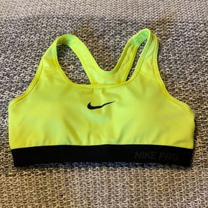 Nike pro sports bra neon colour with black band